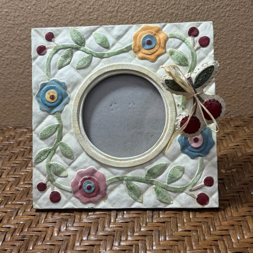 Figi Graphics Cherries And Flowers Picture Frame
